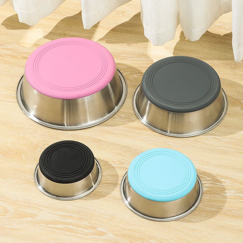 Roostevabast terasest lemmikloomakauss, silikoonist põhi, löögikindel koerakauss, kassikauss, kassi lemmiklooma söögikauss, lemmikloomatarbed