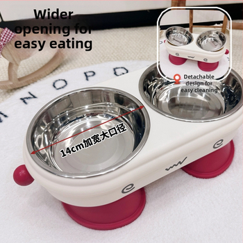 Ψηλό μπολ για κατοικίδια σε διασυνοριακό επίπεδο, αντικραδασμικό, προστασία αυχενικών σπονδύλων, διπλό μπολ για τάισμα και πόση, ατομικά συσκευασμένο μπολ δύο σε ένα για γάτες