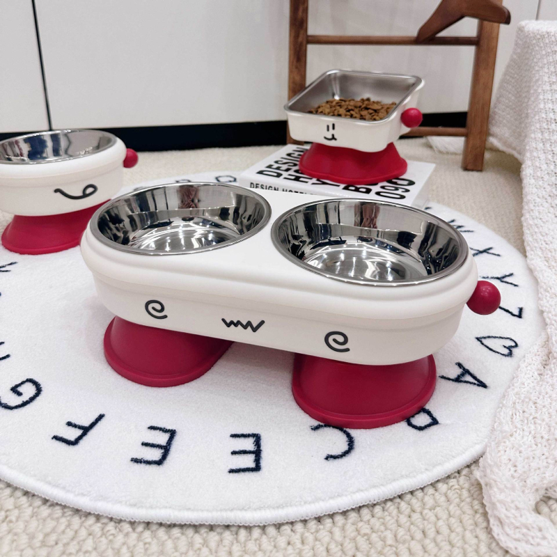 Kõrge lemmikloomakauss, ümberkukkumisvastane, kaelalülide kaitse, topeltkauss söötmiseks ja joomiseks, eraldi pakendatud kaks-ühes kassikauss