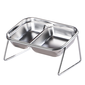 Új 304 rozsdamentes acél macskatál dupla tál eledel víz integrált macskatál nyakvédelemmel kopogásgátló állateledel nagykereskedelem