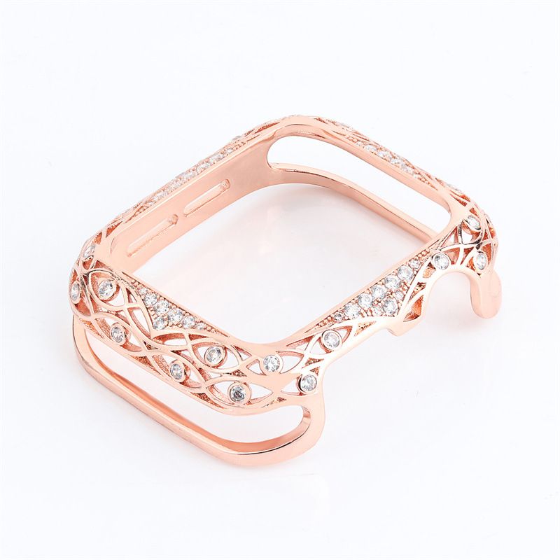 Naujas, pritaikytas „Apple 10“ kartos „Applewatch6789SE“ tuščiavidurio metalo deimantinio apsauginio laikrodžio korpuso rėmelis