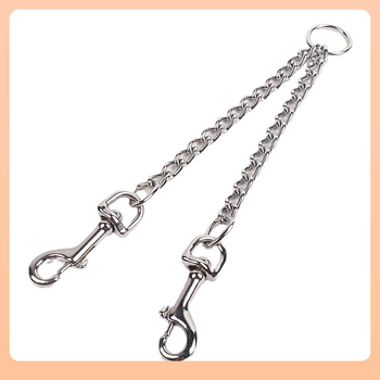 ✪ Λουρί για κατοικίδια Μεταλλική αλυσίδα για σκύλους Σιδερένια αλυσίδα Ένα-προς-Δύο λουρί διπλής κεφαλής Δύο-σε-Ένα Μικρό και μεσαίου μεγέθους σκύλος Κατασκευαστής Άμεσα