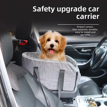 Φορητό κλουβί για κατοικίδια με επένδυση fleece για διασυνοριακό αυτοκίνητο, φορητό κλουβί για γάτες, φορητό μικρόσωμο σκυλί, κεντρική τσάντα ελέγχου, αφαιρούμενο φορητό κλουβί για αυτοκίνητο