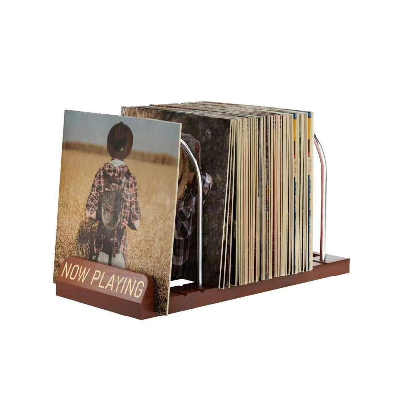 Retro puidust plaadialuse korraldaja CD-ekraanialus Kodune rauast vinüülplaadialus Albumiplaadialus