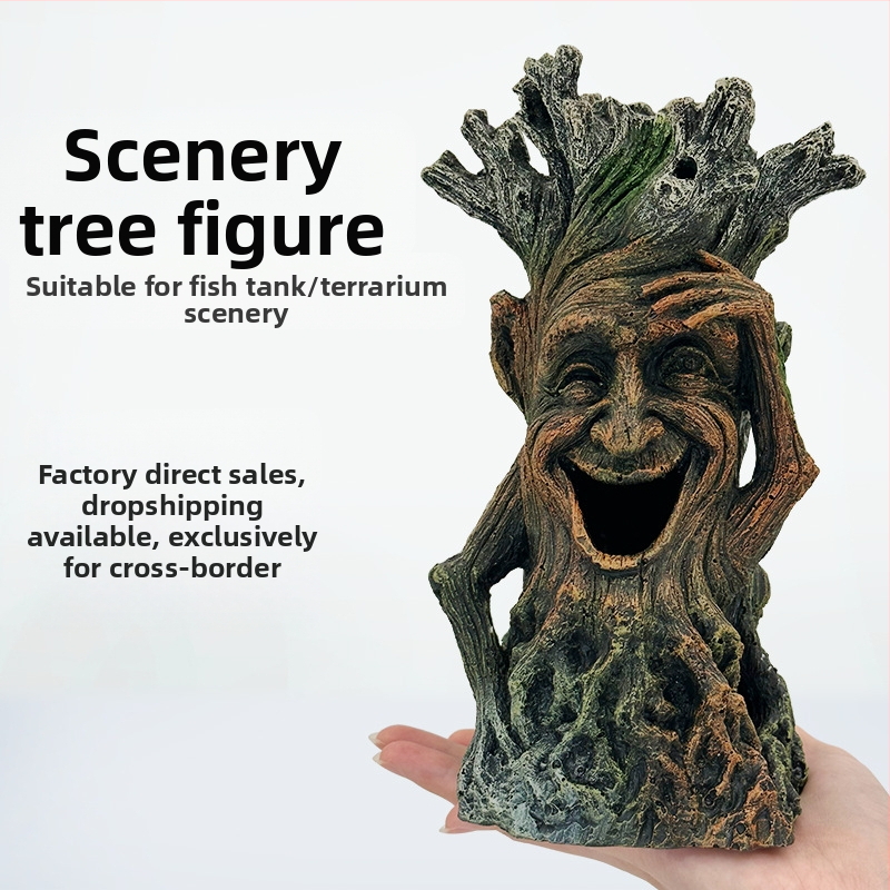 Akvárium Kertdekoráció Sziklakert Kő Fű Díszlet Mesterséges Vízinövény Kertészeti Csomag Gyanta Fa Ember Díszek Akvárium