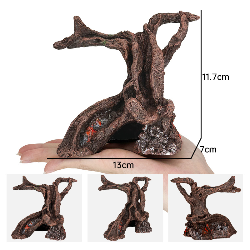 Kalapaagi maastikutekk, krevetipurk, surnud puit, vaigukäsitöö, dekoratiivsed kaunistused, kala ja krevetid, roomaja, lemmiklooma põgenemismaja auk
