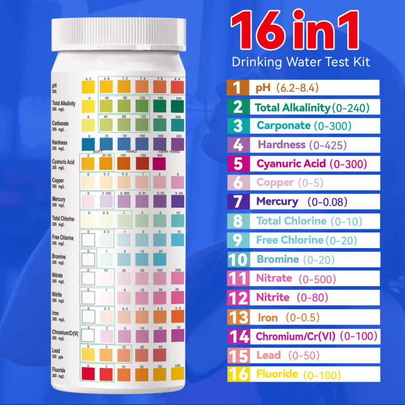 Piiriülene e-kaubandus Wanchengi bioloogilise vee puhastaja joogivesi kraanivesi basseinivee testribad 16 ühes