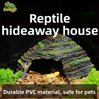 Hüllőbúvóhely, Menedék, Mászóplatform, Sütőztetőplatform, Teknősgyantás dekoráció, Díszlet, Gekkó táj, Hüllőbekerítés