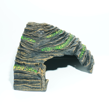 Hüllőbúvóhely, Menedék, Mászóplatform, Sütőztetőplatform, Teknősgyantás dekoráció, Díszlet, Gekkó táj, Hüllőbekerítés