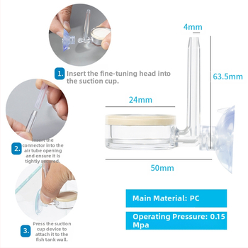 Zero vandens augalų žuvų bakas anglies dioksido skaidrus rafinavimo akrilinis CO2 difuzijos purkštuvas akvariumo reikmenys
