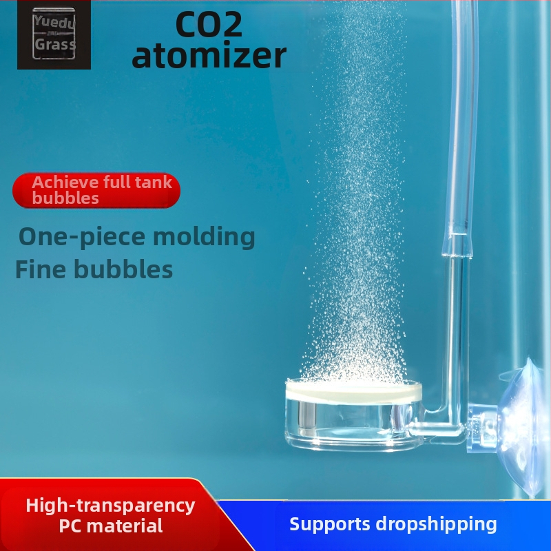 Nulles ūdensaugu zivju akvārija oglekļa dioksīda caurspīdīgais rafinētājs akrila CO2 difūzijas atomizators akvārija piederumi