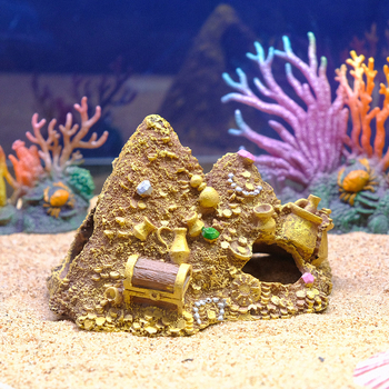 Διακόσμηση ενυδρείου, στολίδια κινουμένων σχεδίων, σπίτι αποφυγής ψαριών και γαρίδων, τοπίο ενυδρείου, σπίτι ανανά, σπήλαιο αποφυγής, σεντούκι θησαυρού Jinshan Baoshan