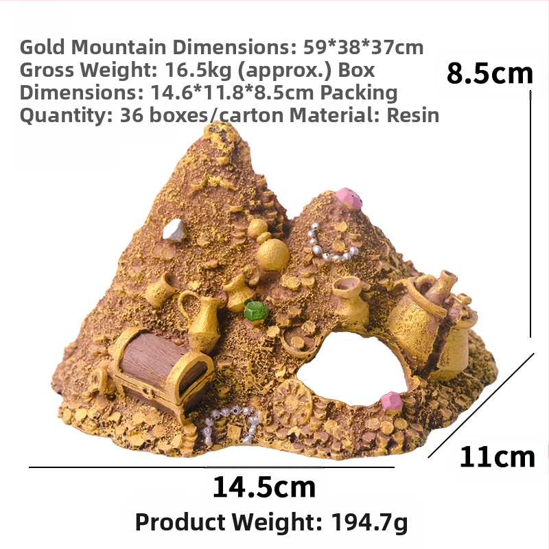 Akvárium dekoráció, rajzfilm díszek, halak és garnélák elkerülő ház, akvárium tájkép, ananászház elkerülő barlang, jinshani paoshani kincsesláda