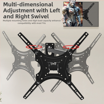 Προσαρμοσμένη κρεμάστρα τηλεόρασης με περιστρεφόμενη κρεμάστρα κατάλληλη για τηλεσκοπική κρεμάστρα τηλεόρασης 32-55 ιντσών