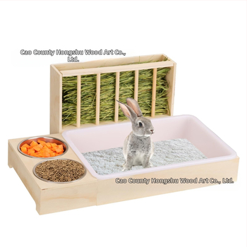 Puidust piiriülene küüliku heinasöötja, täispuidust väikeloomade söötja, majapidamistarbed puidust väikestele lemmikloomadele