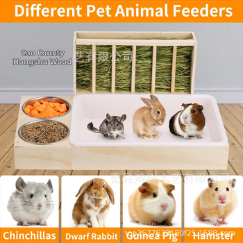 Ξύλινη ταΐστρα σανού κουνελιών για διασυνοριακή χρήση, ταΐστρα μικρών ζώων από μασίφ ξύλο, ξύλινη ταΐστρα για μικρά κατοικίδια για οικιακή χρήση