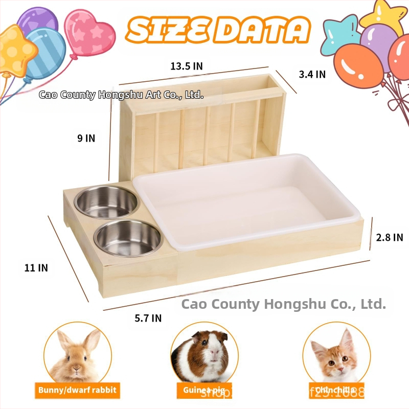 Puidust piiriülene küüliku heinasöötja, täispuidust väikeloomade söötja, majapidamistarbed puidust väikestele lemmikloomadele