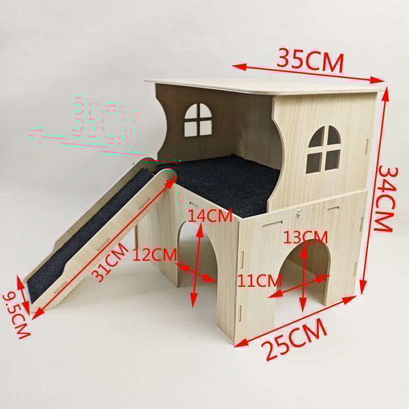 Jänesepesa, eriti suur tšintšilja, merisea, orava, täispuidust maja, kuldne karupesa, merisea, siili ja suur maja, sobib igaks aastaajaks