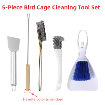 5 dalių paukščių narvelio valymo įrankių rinkinys, paukščių narvelio išmatų šalinimo įrankis, narvo valiklis, išmatų šalinimo įrankis, valymo artefaktas