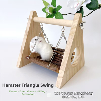 Ξύλινη αιώρα χάμστερ οικιακή χρυσή αρκούδα παιχνίδι κατοικίδιου οδοντοφυΐας ξύλινο πλαίσιο πουλί όρθιο πλαίσιο μασίφ ξύλινο παιχνίδι κατοικίδιων