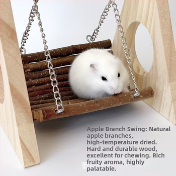 Ξύλινη αιώρα χάμστερ οικιακή χρυσή αρκούδα παιχνίδι κατοικίδιου οδοντοφυΐας ξύλινο πλαίσιο πουλί όρθιο πλαίσιο μασίφ ξύλινο παιχνίδι κατοικίδιων
