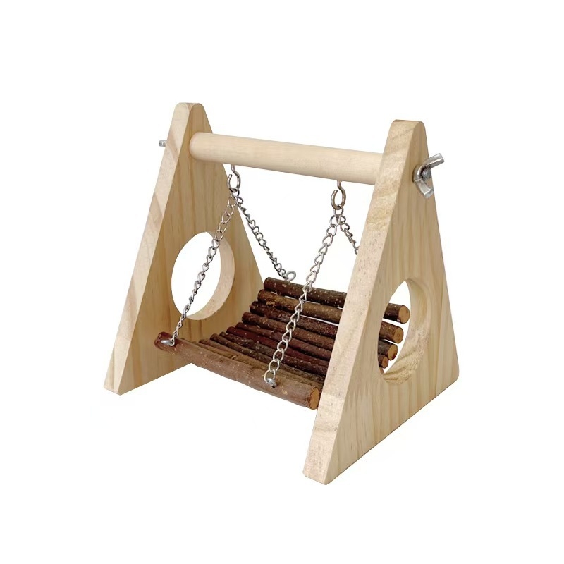 Fa hörcsög függőágy háztartási arany medve játék kisállat fogzás fa keret madár álló keret tömör fa kisállat játék