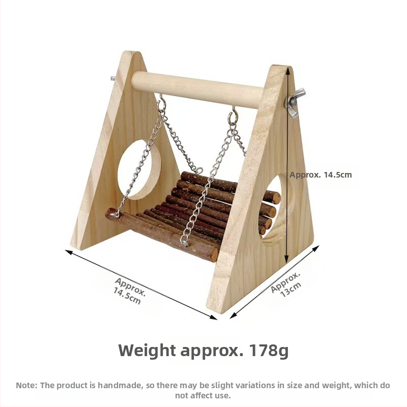 Fa hörcsög függőágy háztartási arany medve játék kisállat fogzás fa keret madár álló keret tömör fa kisállat játék