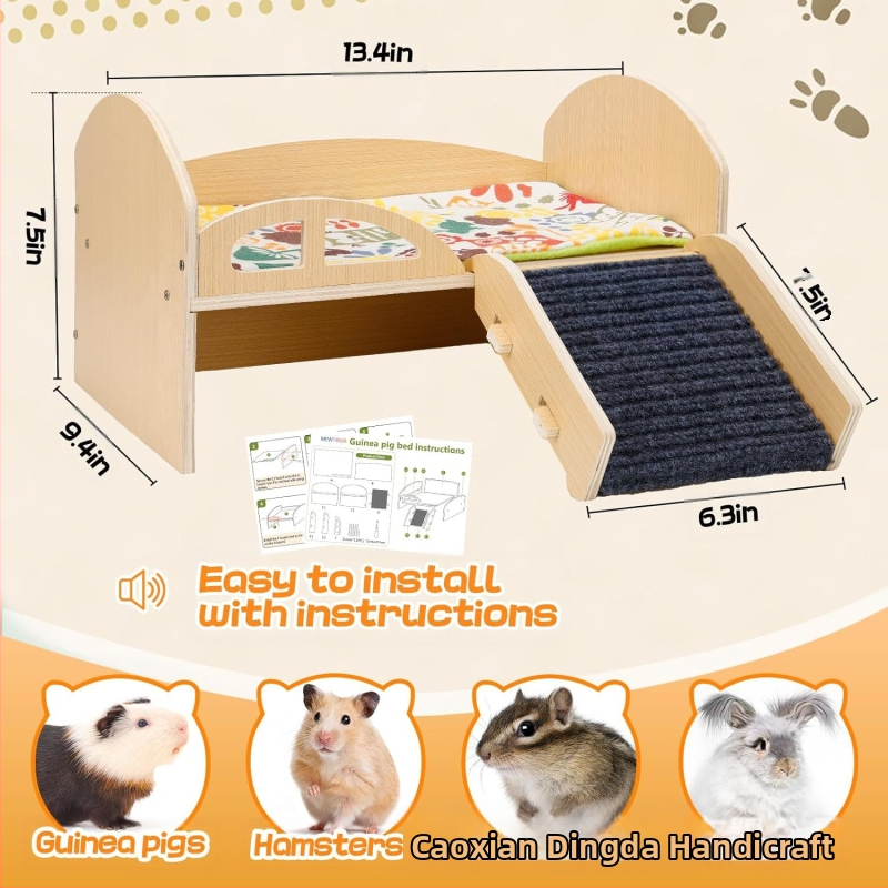 Lemmikloomapesa, hamstri, Totoro, merisea, puidust riiul, väikeloomade voodiplatvorm neljaks aastaajaks