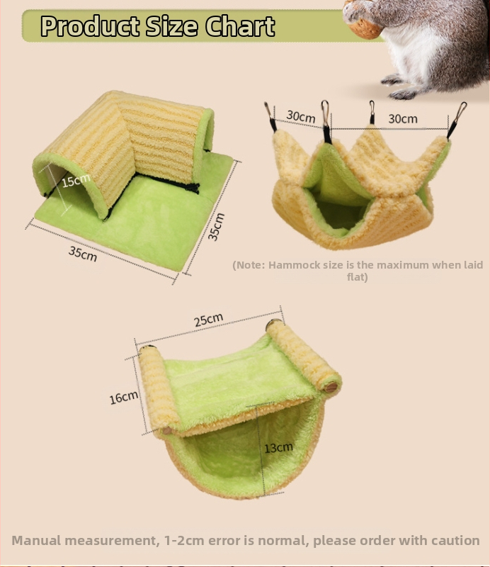 Hamstripesa, hollandi seaküüliku merisea tunnelpesa, põgenemistelgipesa, nelja aastaaja universaalne väikese lemmiklooma kanalipesa, võrkkiik