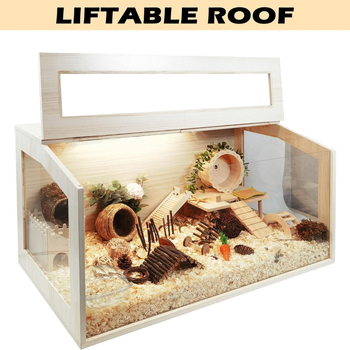 Ξύλινο κουτί για κατοικίδια, πλήρες σετ ταΐστρας κοτόπουλου ρουτίνης, χάμστερ, αναρρίχηση, βίλα τοπίου, κουτί ταΐστρας κοτόπουλου σταθερής θερμοκρασίας, μασίφ ξύλο