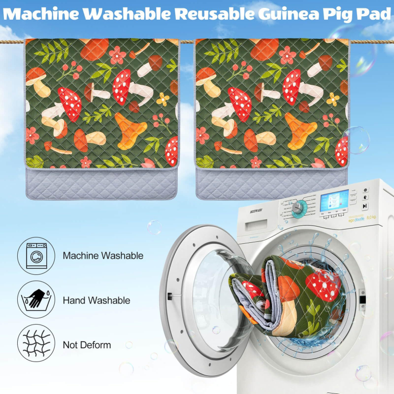 Așternut lavabil pentru cobai, căptușeală pentru cuști de iepuri, pernă de scutec, pernă reutilizabilă pentru hamster, absorbție super rapidă a apei