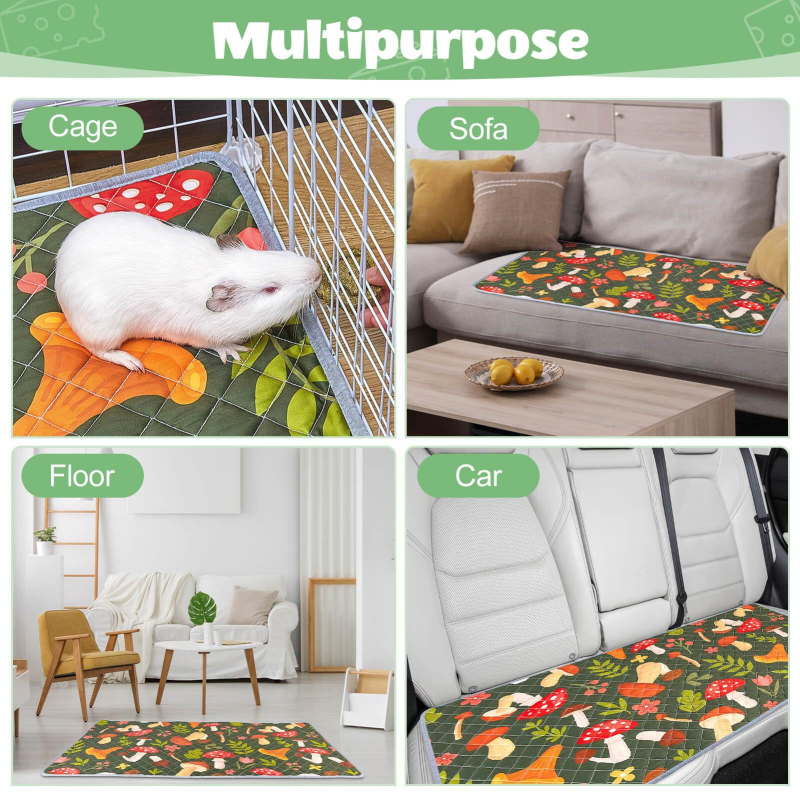 Așternut lavabil pentru cobai, căptușeală pentru cuști de iepuri, pernă de scutec, pernă reutilizabilă pentru hamster, absorbție super rapidă a apei