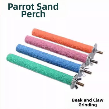 Ραβδί λείανσης για νύχια παπαγάλου, βάση λείανσης πουλιών, βάση με ραβδί, πέτρα λείανσης για στόμα και δόντια σε σχήμα μαύρου φοινίκου με δέρμα τίγρης, παιχνίδια και είδη