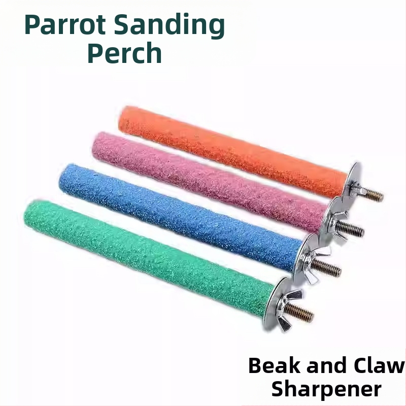 Papagoi küünise lihvimispulk, lihvimislindude alus, pulkalus, tiigri nahast musta fööniksi pojengi suu ja hammaste lihvimiskivi, mänguasjad ja tarvikud
