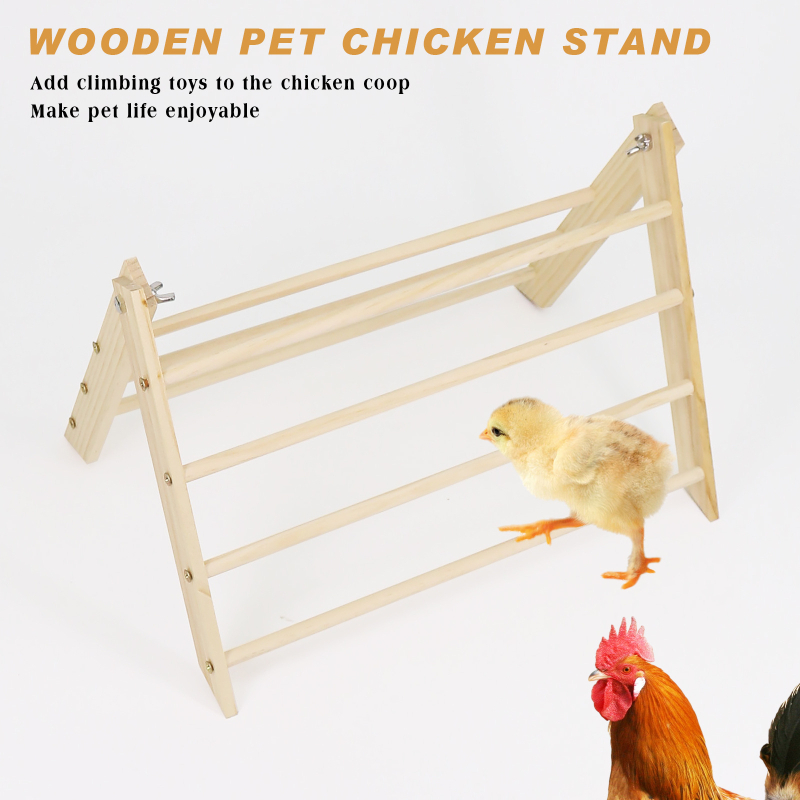 Csirkeállvány Madárjáték Fa Háromszög Kisállat Csirkeállvány Nagy Kakas Tyúk Papagáj Állvány