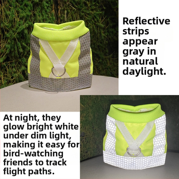 Σχοινί για παπαγάλους Xuanfeng με δέρμα τίγρης, σχοινί έλξης με παιωνία, ιπτάμενο λουράκι, γιλέκο για περπάτημα πουλιών, φθορίζοντα ρούχα