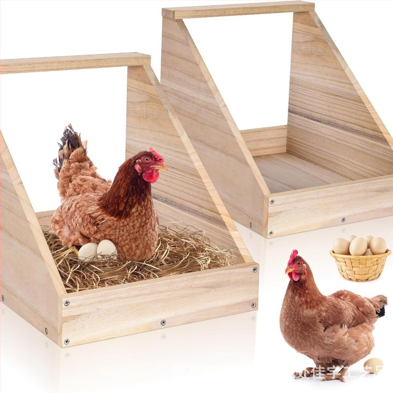 Medinis vištų lizdas namams, tvirtinamas prie sienos, vištų kiaušinių dėjimo lizdas, paukščių buveinių reikmenys, medinis vištidės kiaušinių dėjimo lizdas