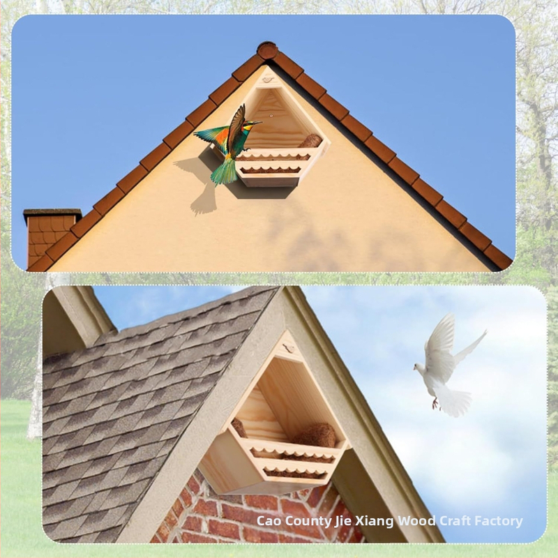Дървено висящо птиче гнездо, къщичка за гълъби за външно местообитание на птици, пасторална стена за колибри, плътно птиче гнездо