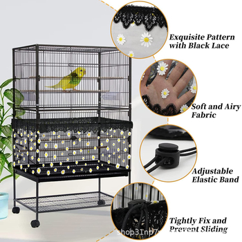 Κάλυμμα τροφής για κλουβί πουλιών με πλέγμα κατά των ψεκασμών