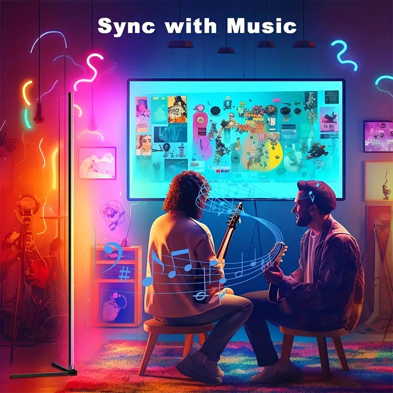 Trijų sekcijų sujungimas 1,42 m Tuya Tuya-Wifi Magic Color Grindų atmosferos šviestuvas Rgbic kampinis šviestuvas, gamintojas, didmeninė prekyba