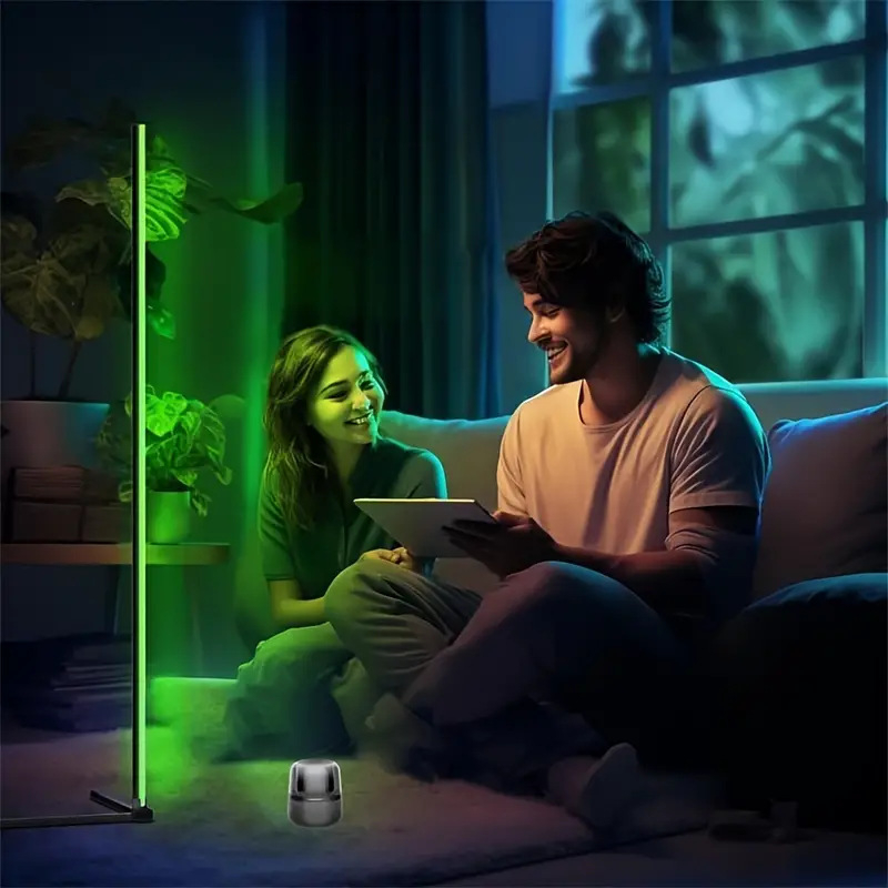 Trijų sekcijų sujungimas 1,42 m Tuya Tuya-Wifi Magic Color Grindų atmosferos šviestuvas Rgbic kampinis šviestuvas, gamintojas, didmeninė prekyba