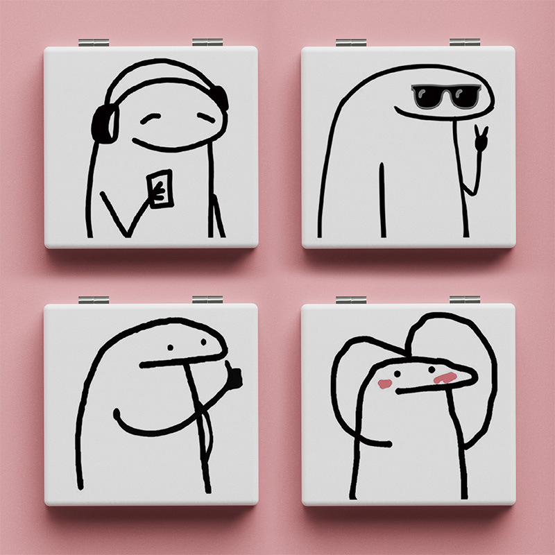 Prabangios išvaizdos mielas nešiojamas veidrodis, sulankstomas veidrodis, nešiojamas makiažo veidrodis, studentų makiažo veidrodis, bendrabučio persirengimo veidrodis