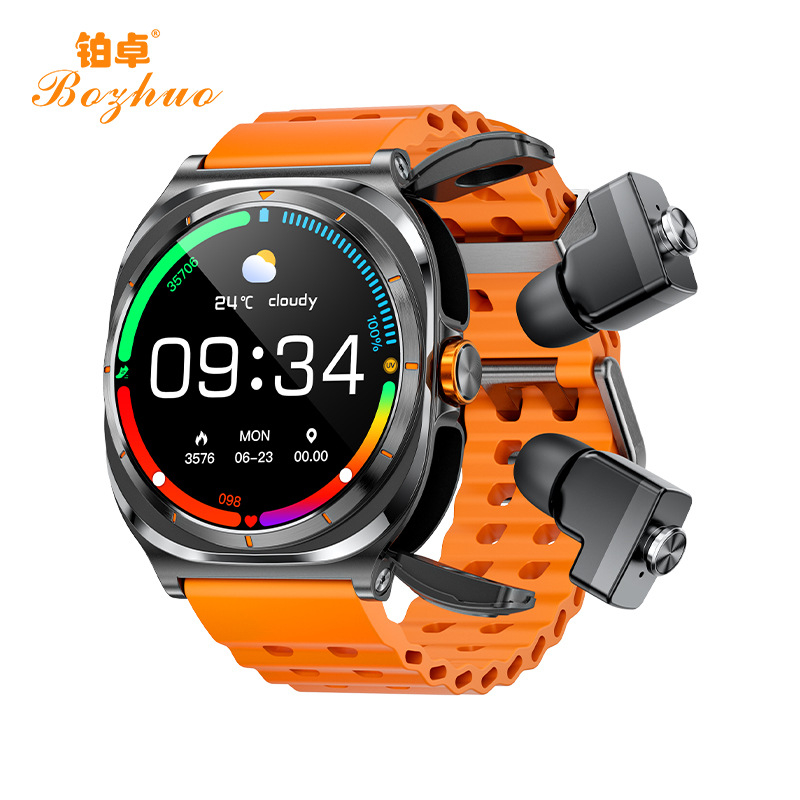 Határokon átnyúló új GT98 okosóra TWS kettő az egyben pulzusmérő alvás-egészségügyi monitorozás több sport mód hívás