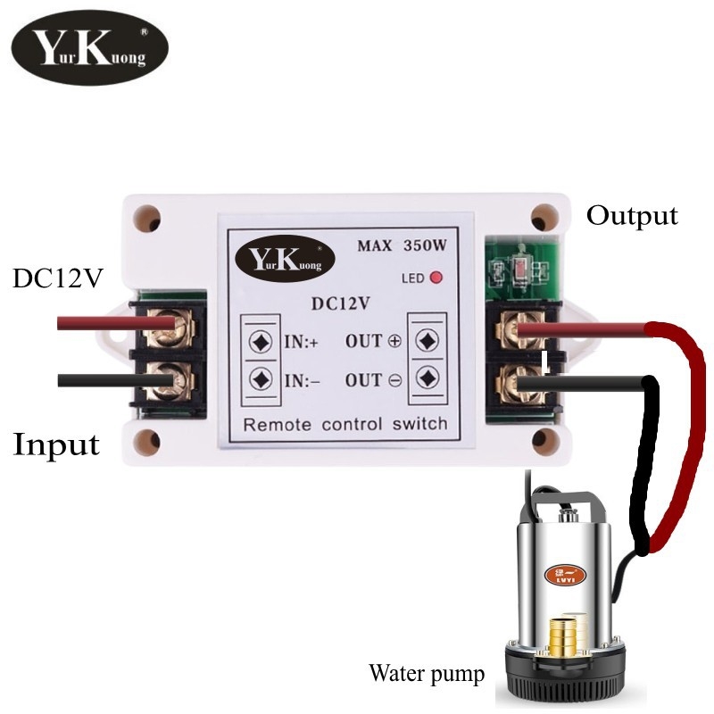 Vandens siurblio variklio maitinimo įjungimo-išjungimo nuotolinio valdymo jungiklis 12V40A 350W didelės galios didelės srovės elektros įjungimo-išjungimo