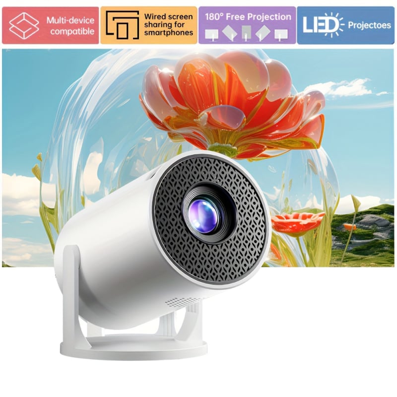Yleegs portatīvais projektors M5 atbalsta 720P augstas izšķirtspējas bezvadu savienojumu ar tālvadības pulti un USB barošanas bloku