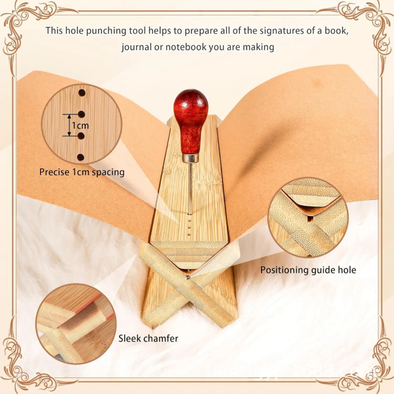 Puidust piiriülene köitmisaugu augustaja komplekt, raamatuköitmisvahend, bambusest raamatusõpradele mõeldud augustaja kronstein