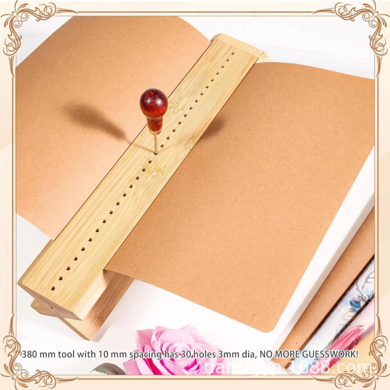 Puidust piiriülene köitmisaugu augustaja komplekt, raamatuköitmisvahend, bambusest raamatusõpradele mõeldud augustaja kronstein