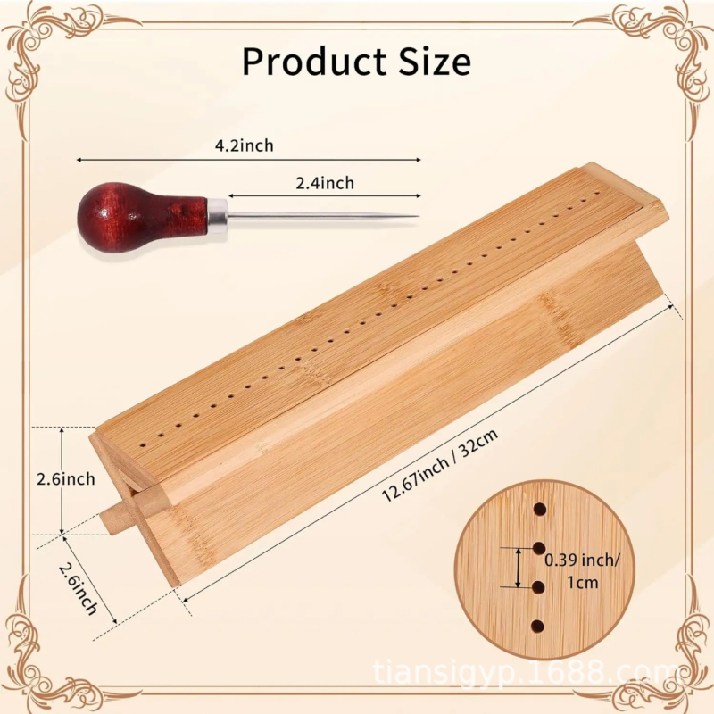 Puidust piiriülene köitmisaugu augustaja komplekt, raamatuköitmisvahend, bambusest raamatusõpradele mõeldud augustaja kronstein