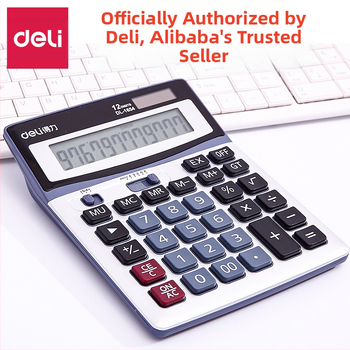 Калкулатор Deli 1654 с големи бутони, калкулатор с голям екран 12, офис финансов компютър, канцеларски материали на едро
