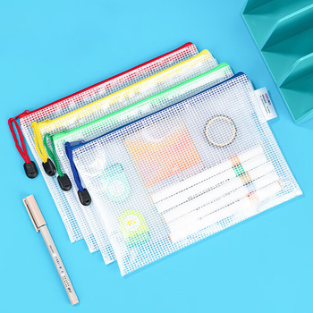 Deli lukuga kott 5656 läbipaistev infokott õpilastele mõeldud testide kott hoiukott A5 ruudukujuline failikott hulgimüügiks